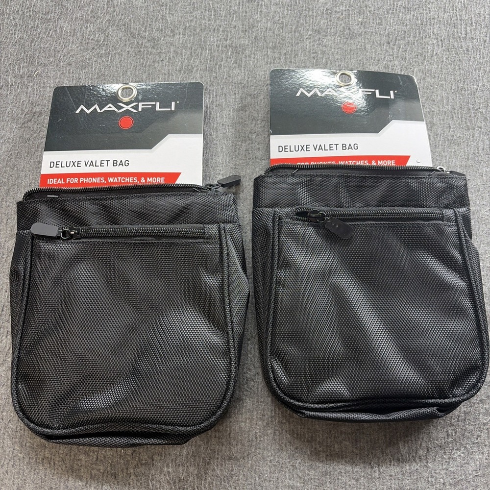 Pack of 2 Maxfli Valuables Pouch with Plush Lining - Attaches to Golf Bag 25829